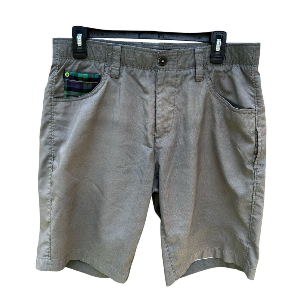 William Murray Performance Golf Shorts Men 32 Straight Fit Brown Athletic Tartan